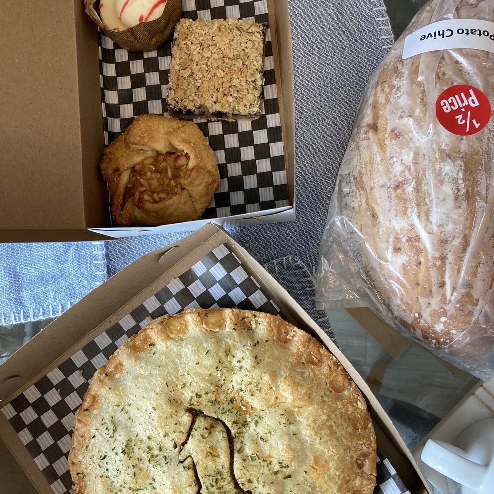 Fergies Fine Foods - Lemon early grey cheese cake, blueberry crumble, apple pie- I prefer their savoury items more - Bakeries Near Me - Fergus, Ontario