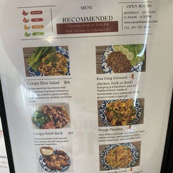 Sanae Thai Cuisine - Menu - Thai Near Me - Salem, Oregon