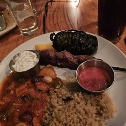 Two Skewer Platter. $24 or rather $30 with the salmon. Kofte was dry. Grape leaves were burnt but the salmon was fine. Not worth it at all