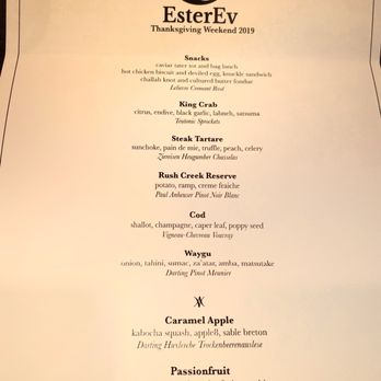 EsterEv - Menu - New American Near Me - Milwaukee, Wisconsin
