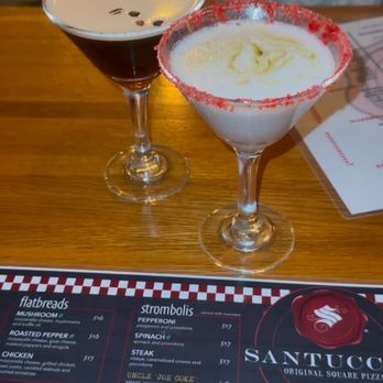 Santucci's Original Square Pizza and Bar - Espresso martini & sugar cookie martini - Pizza Near Me - Philadelphia, Pennsylvania Santucci's Original Square Pizza and Bar - Espresso martini & sugar cookie martini - Pizza Near Me - Philadelphia, Pennsylvania