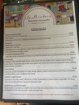 Menu photo 2 La Mixteca Restaurante Oaxaqueno Oxnard, CA Menu photo 2 La Mixteca Restaurante Oaxaqueno Oxnard, CA