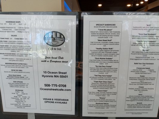 Menu photo 2 Ocean Street Cafe & Deli Hyannis, MA Menu photo 2 Ocean Street Cafe & Deli Hyannis, MA