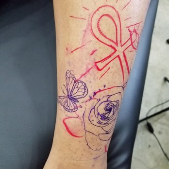 Grind Time Tattoo Studio - Cesar's tattoo placement and free hand drawing. - Tattoo Near Me - Anaheim, California