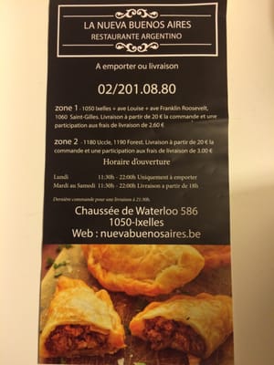 Menu photo 1 La Nueva Buenos Aires Ixelles, BRU