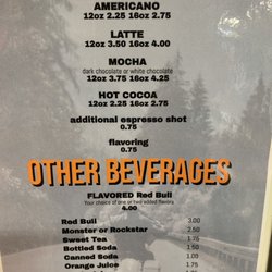 Two Wheel Cafe - Coffee Menu