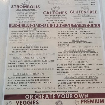Mama’s Pizza - Menu Page 1 - Italian Near Me - Brookhaven, Georgia