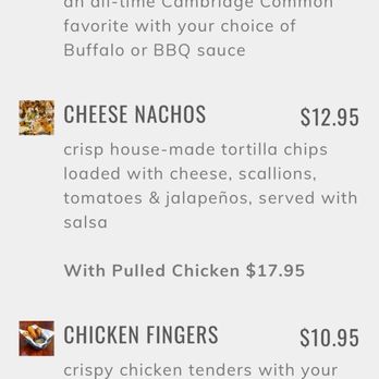 Cambridge Common - Menu - American Near Me - Cambridge, Massachusetts