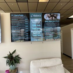 Natura Med Spa & IV Bar - Menu board