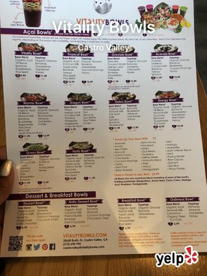 Menu photo 3 Vitality Bowls Castro Valley, CA Menu photo 3 Vitality Bowls Castro Valley, CA