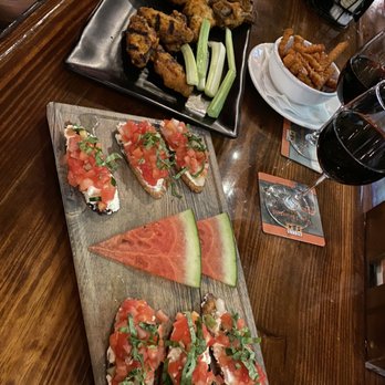 The District Tap - Watermelon bruschetta , wings, Sweet Potato Fries - Sports Bars Near Me - Indianapolis, Indiana