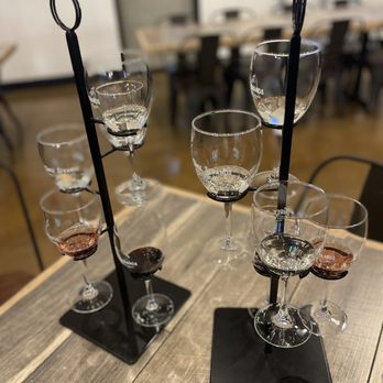 Three Strands Vineyard and Winery - wine glasses on a table - Wineries Near Me - Dallas, Georgia