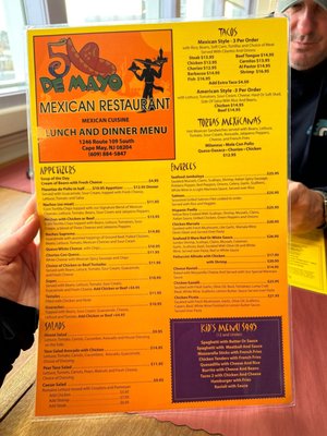Menu photo 2 Cinco De Mayo Cape May, NJ