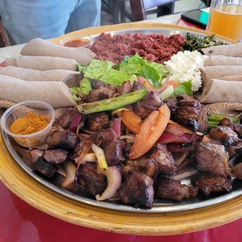 Sheba's Ethiopian Kitchen - a plate of food - Ethiopian Near Me - Dallas, Texas