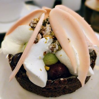 Ricarda's - Cherry Pistachio Cheesecake on Chocolate - Mediterranean Near Me - Toronto, Ontario Ricarda's - Cherry Pistachio Cheesecake on Chocolate - Mediterranean Near Me - Toronto, Ontario
