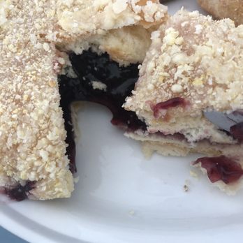Whitney Donut and Sandwich Shop - Cross section of the Blueberry crumb- delicious crunchy exterior, very flavorful, sweet blueberry interior, would highly recommend. - Donuts Near Me - Hamden, Connecticut Whitney Donut and Sandwich Shop - Cross section of the Blueberry crumb- delicious crunchy exterior, very flavorful, sweet blueberry interior, would highly recommend. - Donuts Near Me - Hamden, Connecticut