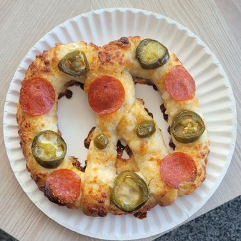 Wetzel's Pretzels - a pretzel with pepperoni and jalapenos - Pretzels Near Me - Las Vegas, Nevada