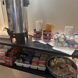 Alvas Showroom - Tea, coffee, and hot chocolate station. Help yourself!