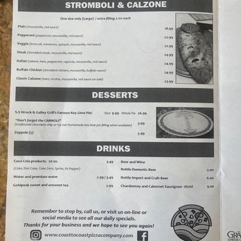 Coast to Coast Pizza - Menu - Pizza Near Me - Marathon, Florida Coast to Coast Pizza - Menu - Pizza Near Me - Marathon, Florida