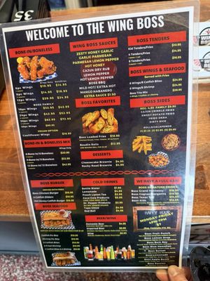 Menu photo 1 The Wing Boss Houston, TX Menu photo 1 The Wing Boss Houston, TX
