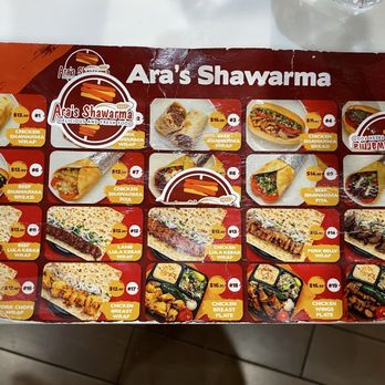 Ara's Shawarma - Menu - Mediterranean Near Me - Encino, California