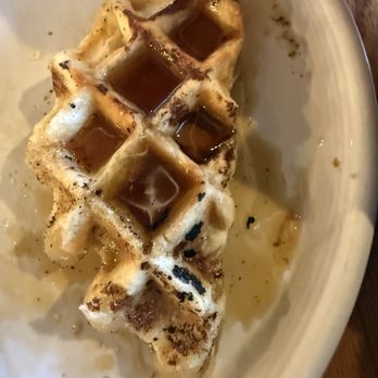 Burgundian - Waffle with burnt crunchy pieces in it.   No powered sugar or crispy like the photos in their menu online. - Food Trucks Near Me - Attleboro, Massachusetts
