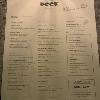 Deck. - Menu - Hawaiian Near Me - Honolulu, Hawaii Deck. - Menu - Hawaiian Near Me - Honolulu, Hawaii