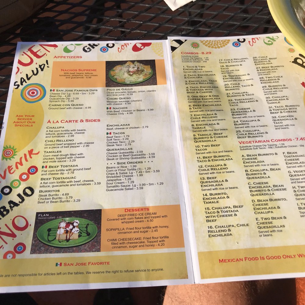 San Jose Restaurant - Menu - Mexican Near Me - Batesburg-Leesville, South Carolina San Jose Restaurant - Menu - Mexican Near Me - Batesburg-Leesville, South Carolina
