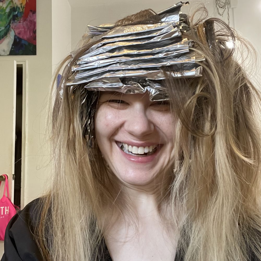 Briggette Hair Studio - Looking cute during the highlight process.... LOL - Hair Salons Near Me - New York, New York