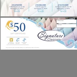 Signature Cleaners - Tired of giving the same old gift. Try our gift cards give your loved one a break from house hold laundry.