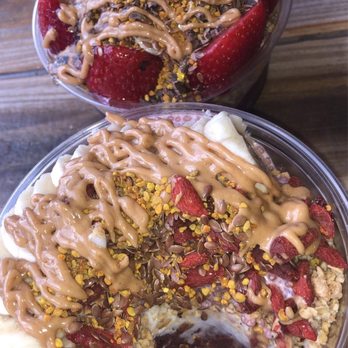 Bowldega - Açaí & blue coconut with Pb on top - Acai Bowls Near Me - Dallas, Texas