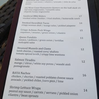 180blu - Appetizer menu - Cocktail Bars Near Me - Dana Point, California