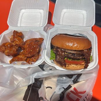 Fat Shack - The Classic Bacon Burger & Mango Habanero 6 Wings - Desserts Near Me - Las Vegas, Nevada Fat Shack - The Classic Bacon Burger & Mango Habanero 6 Wings - Desserts Near Me - Las Vegas, Nevada