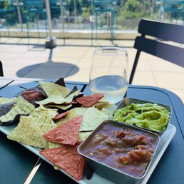 Chips with salsa and guacamole