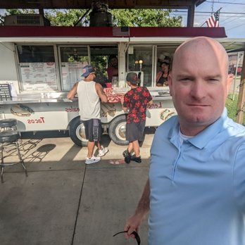 Sofy's Taqueria - The food truck is under a permanently built overhead with shady seating - Mexican Near Me - Spring, Texas