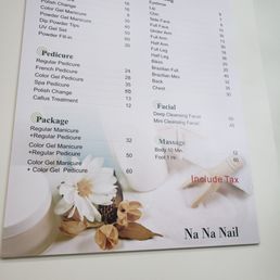 Menu as of 9/8/19