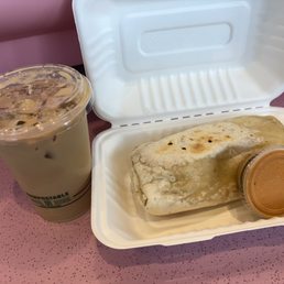 Tokyo Signature Drink and egg, potato, and cheese burrito Tokyo Signature Drink and egg, potato, and cheese burrito