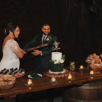 Menage A Trois SJ - All the displays for the dessert and cake were borrowed from Sushie! - Wedding Planning Near Me Menage A Trois SJ - All the displays for the dessert and cake were borrowed from Sushie! - Wedding Planning Near Me
