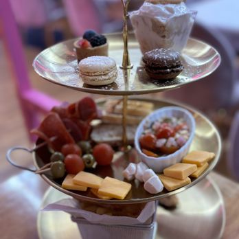 Pinky's Up Afternoon Tea - three tiered trays of food - Tea Rooms Near Me - Clarksville, Tennessee