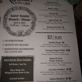 Carmella's Plates & Pints - Easter brunch menu 2021 - Cocktail Bars Near Me - Pittsburgh, Pennsylvania Carmella's Plates & Pints - Easter brunch menu 2021 - Cocktail Bars Near Me - Pittsburgh, Pennsylvania
