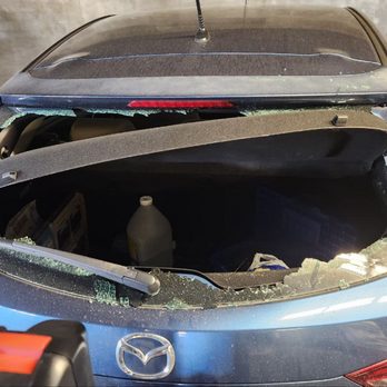 Lawrence Station Apartments - smashed windshield rear glass - Apartments Near Me - Sunnyvale, California