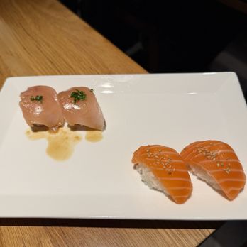 SUGARFISH | Midtown West - 2pc Albacore Sushi & 2pc Salmon Sushi (part of Trust Me (~$41)) - Japanese Near Me - New York, New York SUGARFISH | Midtown West - 2pc Albacore Sushi & 2pc Salmon Sushi (part of Trust Me (~$41)) - Japanese Near Me - New York, New York