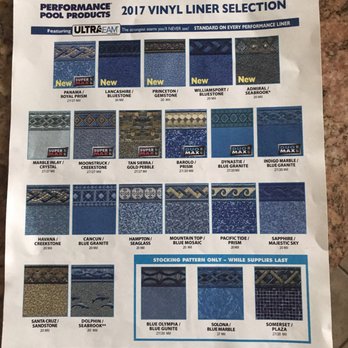 Swimming Pool Repair - Some examples we were given to choose our new pool liner - Pool & Hot Tub Service Near Me