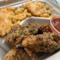 Superior Soul Food - Build your plate with double side of Mac and lemon pepper tenders. Hot sauce is bomb