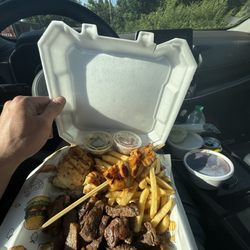 Brazilian Grill On Wheels - Rodizio 2 with chicken and pineapple skewer