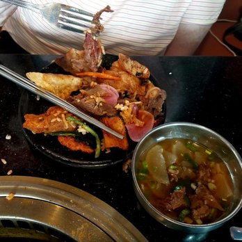Stone Age Korean BBQ - Rhonda's plate was a buffet, in itself. - Korean Near Me - Huntsville, Alabama Stone Age Korean BBQ - Rhonda's plate was a buffet, in itself. - Korean Near Me - Huntsville, Alabama
