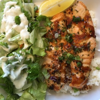Charki's Teriyaki - Salmon plate - Japanese Near Me - Gardena, California Charki's Teriyaki - Salmon plate - Japanese Near Me - Gardena, California