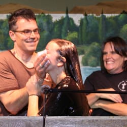 CrossWalk Community Church - A full emersion baptism.