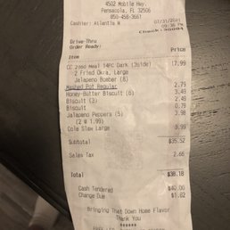 My receipt for what I ordered My receipt for what I ordered