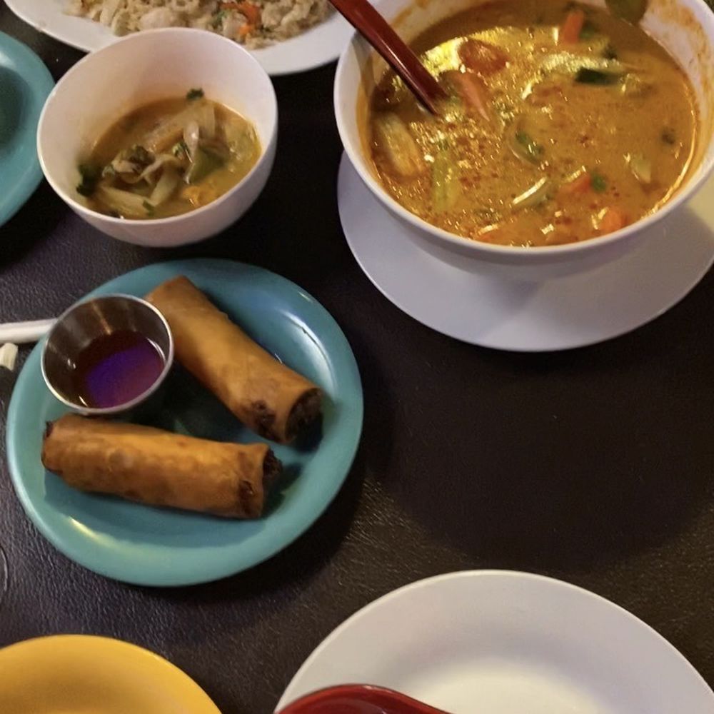 Lan Xang Fort Myers - Chicken Fried Rice Dinner, 2 Vegetable Spring Rolls, and Tom Kha - Thai Near Me - Fort Myers, Florida Lan Xang Fort Myers - Chicken Fried Rice Dinner, 2 Vegetable Spring Rolls, and Tom Kha - Thai Near Me - Fort Myers, Florida